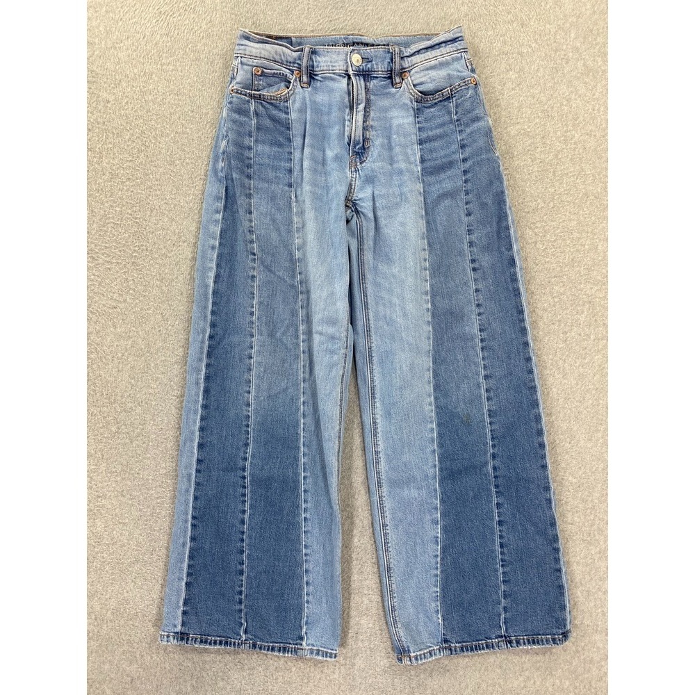 American Eagle Jeans Women's Size 0 Low Rise Ultra Wide Leg Baggy Style Denim